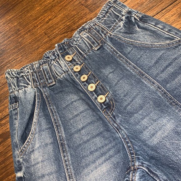 Kancan Sz 5/26 High Rise Button Fly Elastic Paperbag Waist Skinny Jeans - Picture 2 of 12